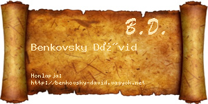 Benkovsky Dávid névjegykártya